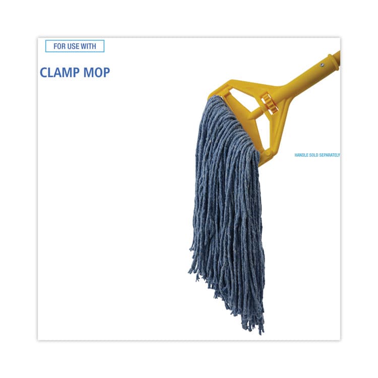 BOARDWALK Mop Head, Standard Head, Cotton/Synthetic Fiber, Cut-End, #20, Blue, 12/Carton (BWK2020B) thumbnail 3