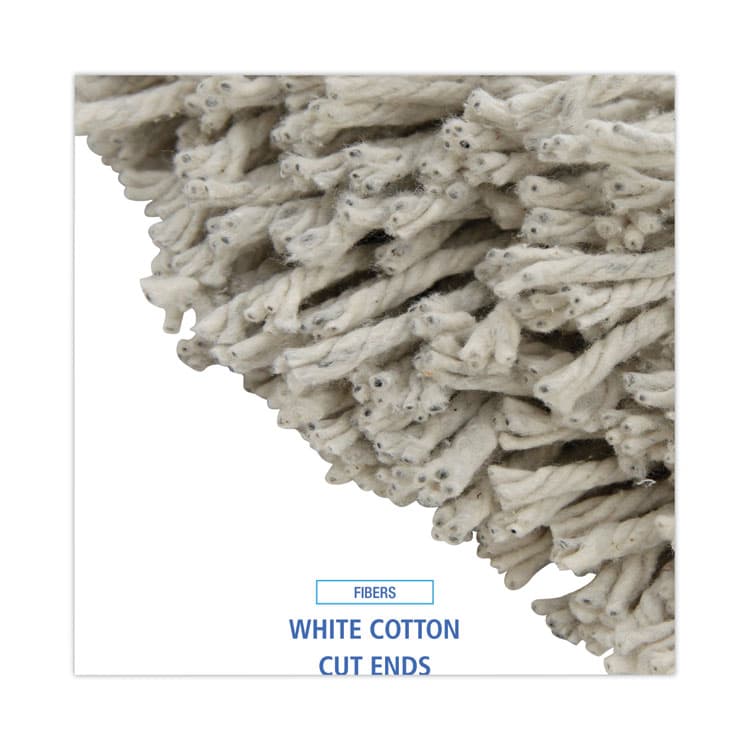 BOARDWALK Cut-End Wet Mop Head, Cotton, #32, White, 12/Carton (BWK2032CCT) thumbnail 4