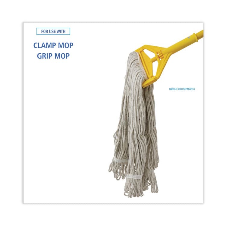 BOARDWALK Pro Loop Web/Tailband Wet Mop Head, Cotton, 12/Carton (BWK4024CCT) thumbnail 3