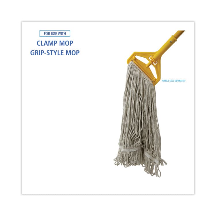 BOARDWALK Mop Head, Loop Web/Tailband, Value Standard, Cotton, #32, White, 12/Carton (BWK4032C) thumbnail 3