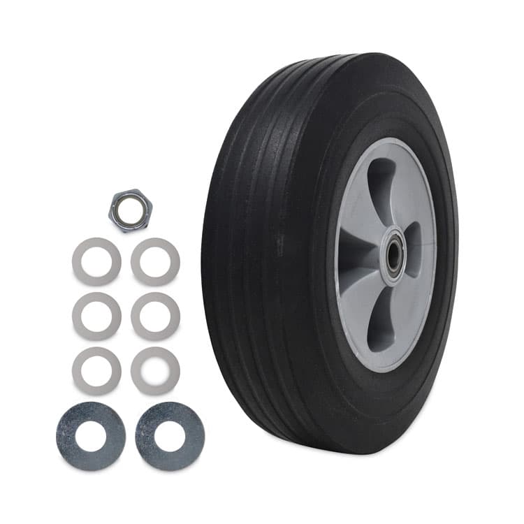 RUBBERMAID COMMERCIAL PROD. Tilt Truck Wheels, 500 lb Weight Capacity, 12" Wheel, Black (SGS1013L1)