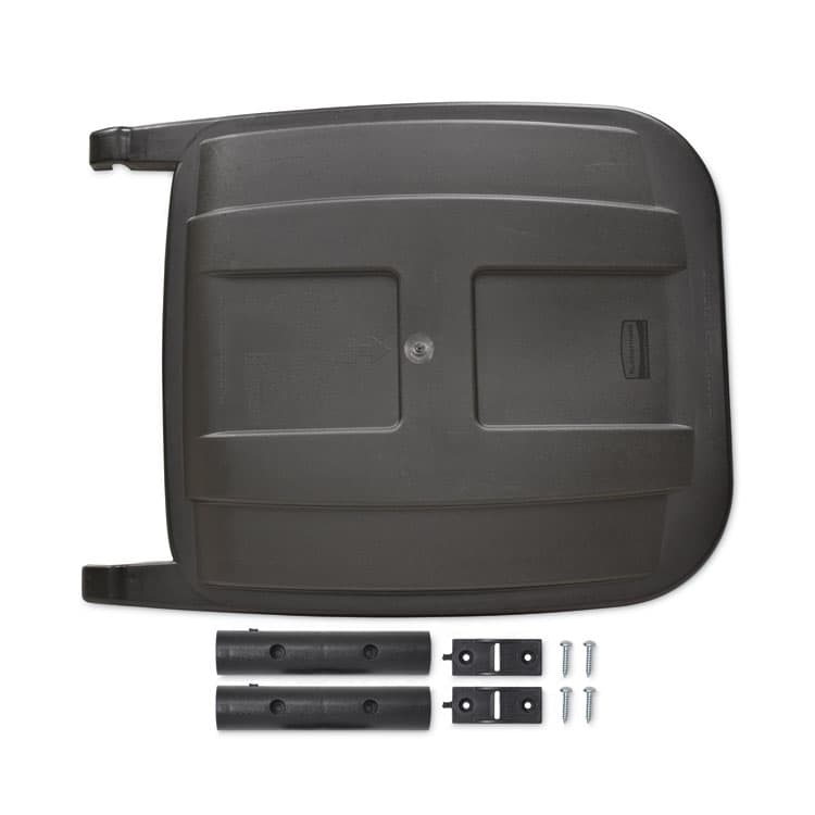 RUBBERMAID COMMERCIAL PROD. 50 Gallon Rollout Container Replacement Lid, 24 x 28.5 x 2.5, Black (SGSFG9W27L2BLA)