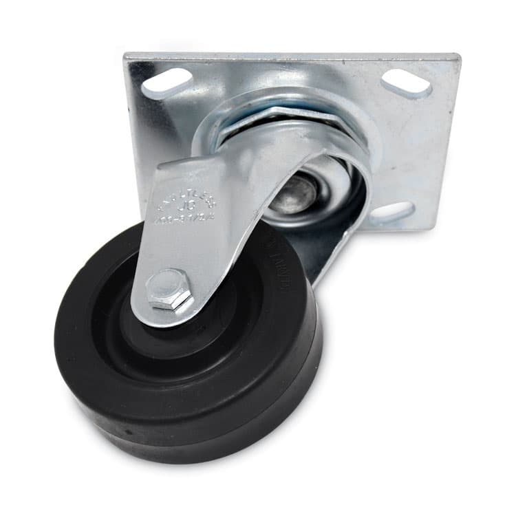 RUBBERMAID COMMERCIAL PROD. Replacement Plate Casters, Rigid Mount Plate, 3.5" Rubber Wheel, Black (SGSFG1005L40000)