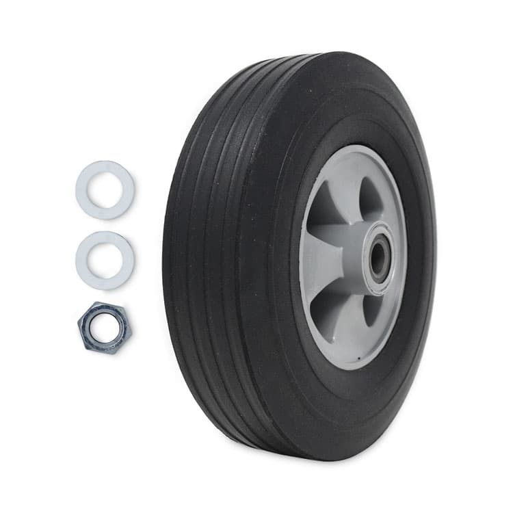 RUBBERMAID COMMERCIAL PROD. Tilt Truck Wheels, 650 lb Weight Capacity, 10" Wheel, Black (SGSFG1305L30000)