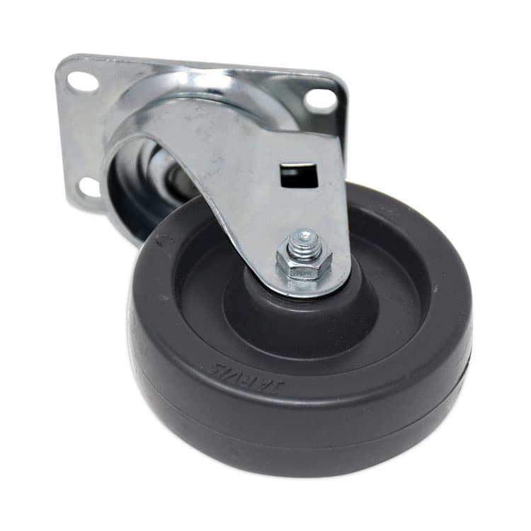 RUBBERMAID COMMERCIAL PROD. Replacement Plate Casters, Rigid Mount Plate, 4" Phenolic Wheel, Black (SGSFG4608L30000)