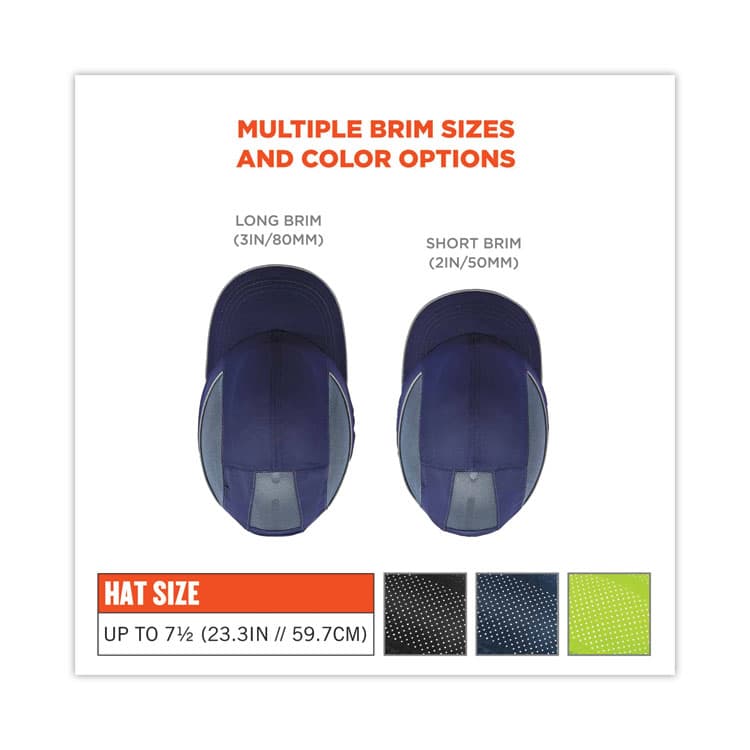 ERGODYNE CORPORATION Skullerz 8960 Bump Cap with LED Lighting, Short Brim, Lime Green (EGO23377) thumbnail 2