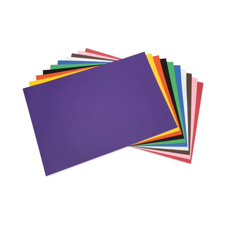 PACON CORPORATION Tru-Ray Construction Paper, 76 lb Text Weight, 12 x 18, Assorted Standard Colors, 50/Pack (PAC103063) thumbnail 3