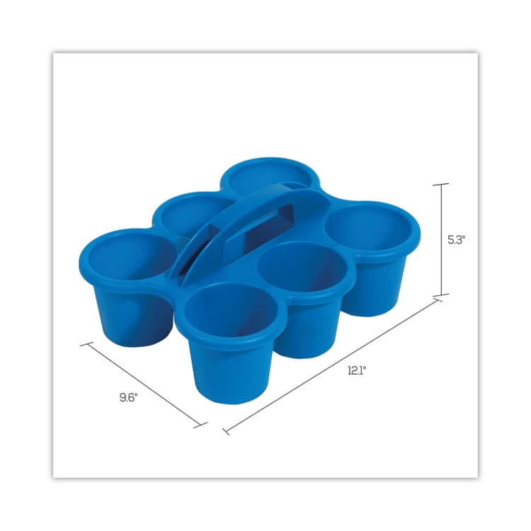 DEFLECTO CORPORATION Little Artist Antimicrobial Six-Cup Caddy, Blue (DEF39509BLU) thumbnail 4