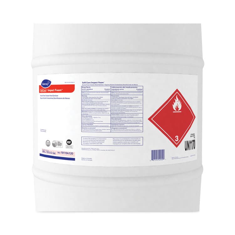 DIVERSEY Soft Care Impact Foam Alcohol Instant Foam Hand Sanitizer, 55 gal Drum, Alcohol Scent (DVO101104120) thumbnail 2