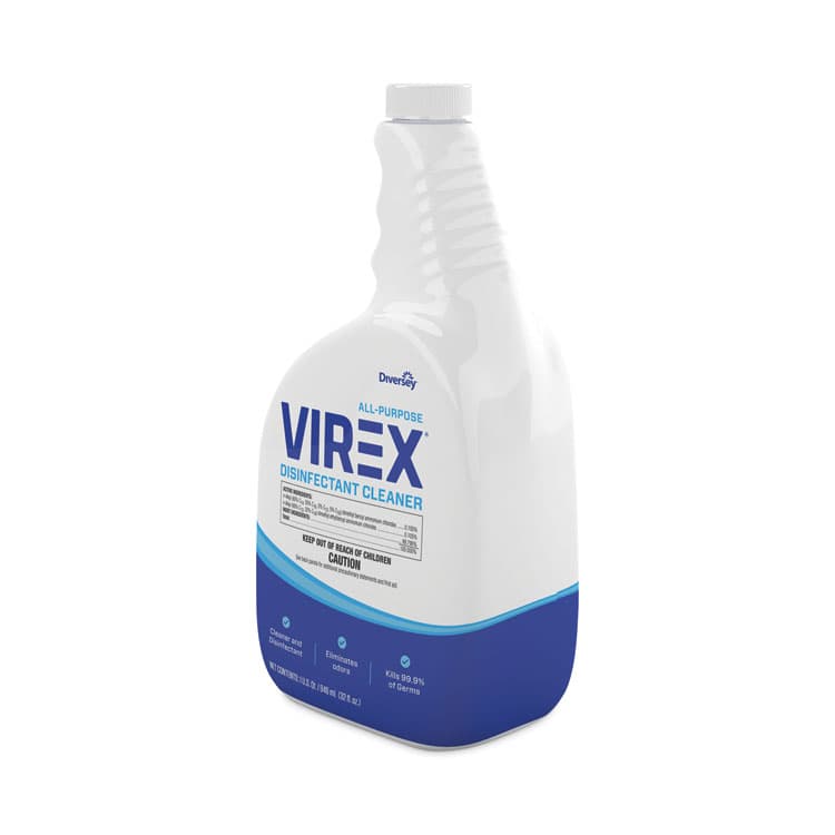 DIVERSEY Virex All-Purpose Disinfectant Cleaner, Lemon Scent, 32 oz Spray Bottle, 4/Carton (DVOCBD540540) thumbnail 4