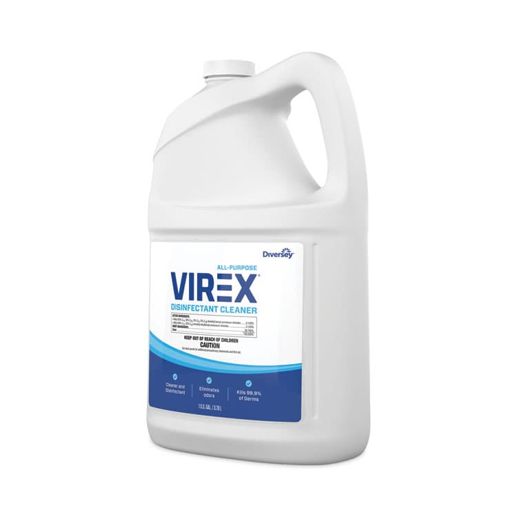 DIVERSEY Virex All-Purpose Disinfectant Cleaner, Lemon Scent, 1 gal Container, 2/Carton (DVOCBD540557) thumbnail 3