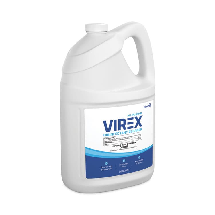 DIVERSEY Virex All-Purpose Disinfectant Cleaner, Lemon Scent, 1 gal Container, 2/Carton (DVOCBD540557) thumbnail 4