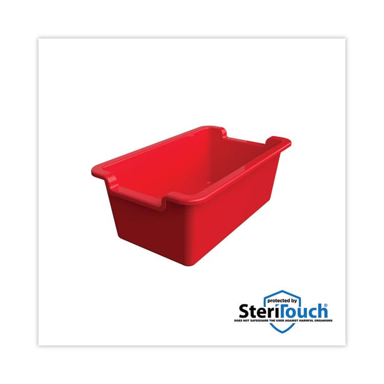 DEFLECTO CORPORATION Antimicrobial Rectangle Storage Bin, Red (DEF39510RED) thumbnail 4