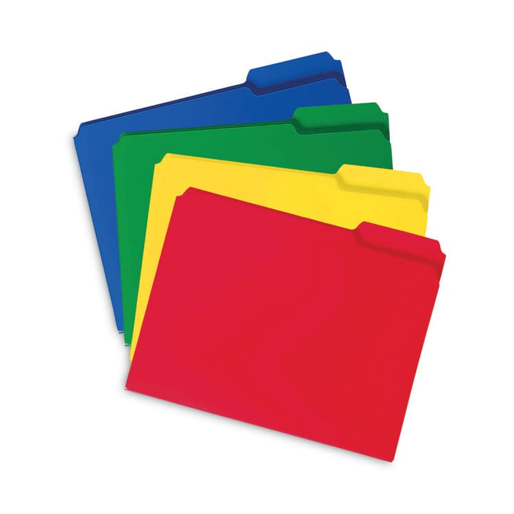 SMEAD MANUFACTURING CO. Top Tab Poly Colored File Folders, 1/3-Cut Tabs: Assorted, Letter Size, 0.75" Expansion, Assorted Colors, 24/Box (SMD10500) thumbnail 3