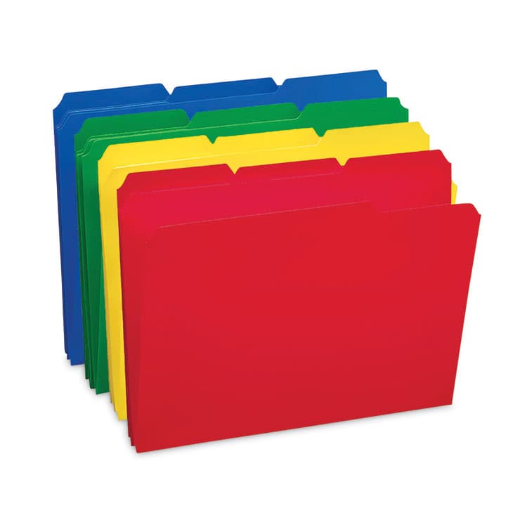 SMEAD MANUFACTURING CO. Top Tab Poly Colored File Folders, 1/3-Cut Tabs: Assorted, Letter Size, 0.75" Expansion, Assorted Colors, 24/Box (SMD10500) thumbnail 4
