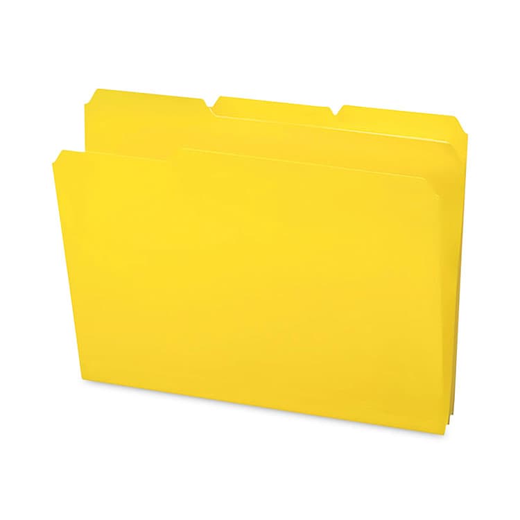 SMEAD MANUFACTURING CO. Top Tab Poly Colored File Folders, 1/3-Cut Tabs: Assorted, Letter Size, 0.75" Expansion, Yellow, 24/Box (SMD10504)