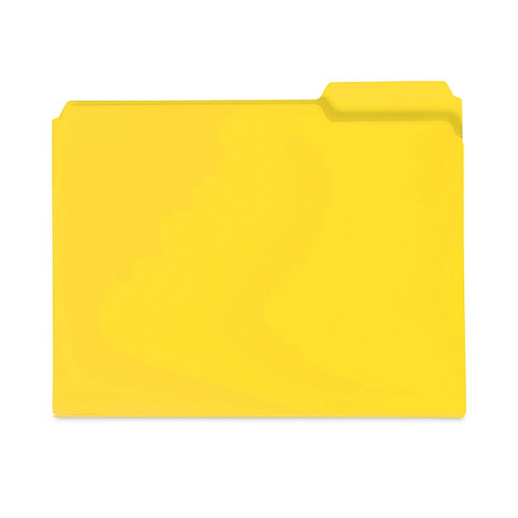 SMEAD MANUFACTURING CO. Top Tab Poly Colored File Folders, 1/3-Cut Tabs: Assorted, Letter Size, 0.75" Expansion, Yellow, 24/Box (SMD10504) thumbnail 2