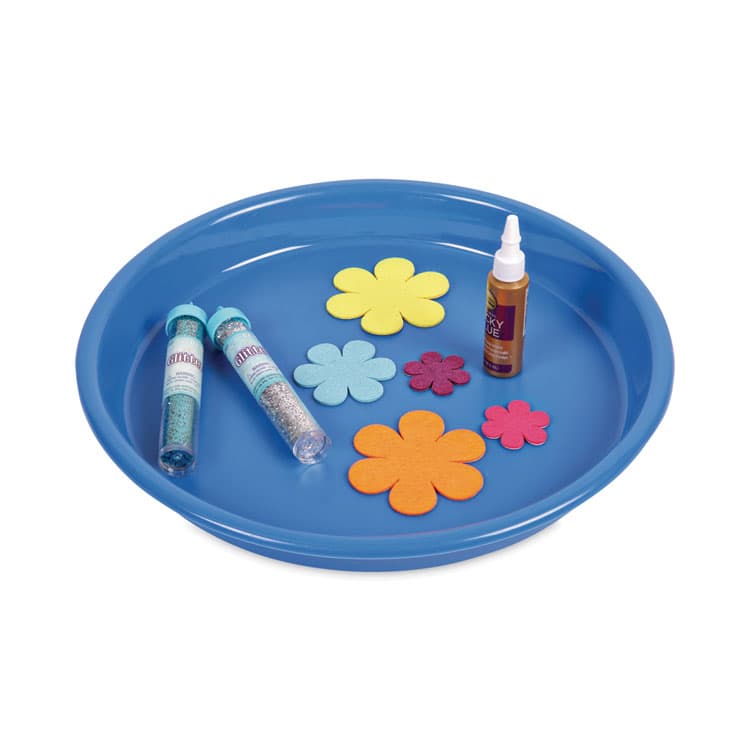 DEFLECTO CORPORATION Little Artist's Antimicrobial Craft Tray, 13" Dia., Blue (DEF39514BLU) thumbnail 2