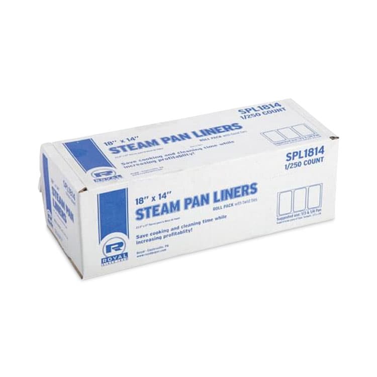 AMERCAREROYAL Steam Pan Liners for 1/3-Size Pans, Includes Twist-Ties, 18" x 14", Clear, 250/Carton (RPPSPL1814) thumbnail 2