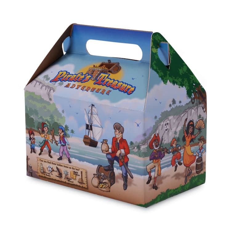 SOUTHERN CHAMPION TRAY Pirate Kid's Meal Barn Boxes, 6.43 x 4 x 3.75, Brown, Paper, 96/Carton (SCH2793)
