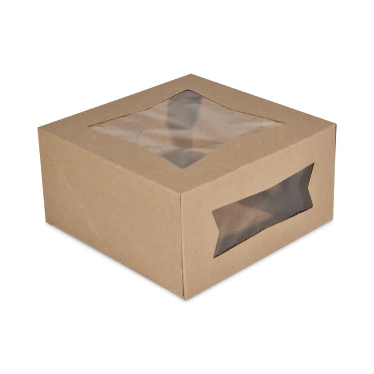 SOUTHERN CHAMPION TRAY Kraft Window Bakery Boxes, 8 x 8 x 4, Brown, Paper, 150/Carton (SCH24053K)