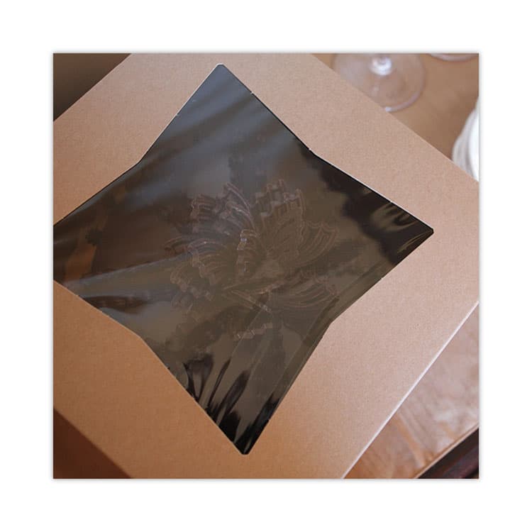SOUTHERN CHAMPION TRAY Kraft Window Bakery Boxes, 8 x 8 x 4, Brown, Paper, 150/Carton (SCH24053K) thumbnail 3