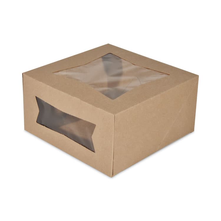 SOUTHERN CHAMPION TRAY Kraft Window Bakery Boxes, 8 x 8 x 4, Brown, Paper, 150/Carton (SCH24053K) thumbnail 4