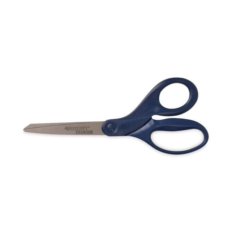 ACME UNITED CORPORATION Titanium Bonded Scissors, 8" Long, 3.5" Cut Length, Straight Navy Handle (ACM17509)