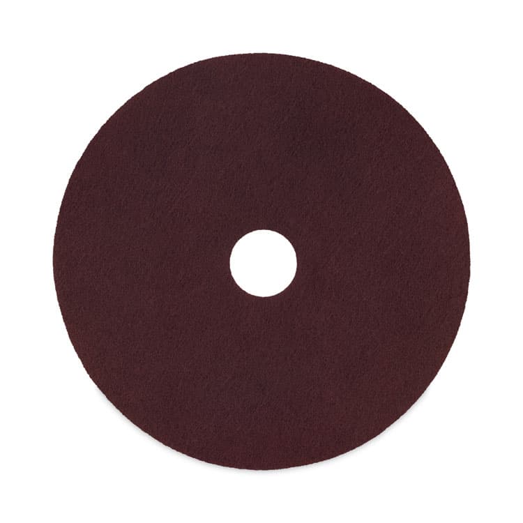 BOARDWALK Deep Scrub Pads, 16" Diameter, Maroon, 10/Carton (BWKSPP16)