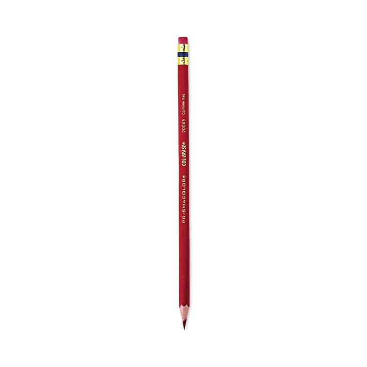 SANFORD Col-Erase Pencil with Eraser, 0.7 mm, 2B, Carmine Red Lead, Carmine Red Barrel, Dozen (SAN20045)
