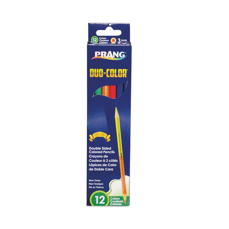 DIXON TICONDEROGA CO. Duo-Color Colored Pencil Sets, 3 mm, Assorted Lead and Barrel Colors, 6/Pack (DIX22106)