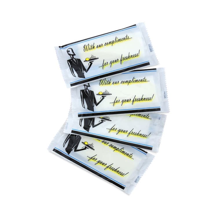 AMERCAREROYAL The Ultimate Fingerbowl, Individually Wrapped, Lemon Scent, White, 250/Carton (RPPRF1MU) thumbnail 3
