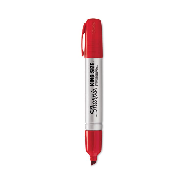 SANFORD King Size Permanent Marker, Broad Chisel Tip, Red, Dozen (SAN15002)