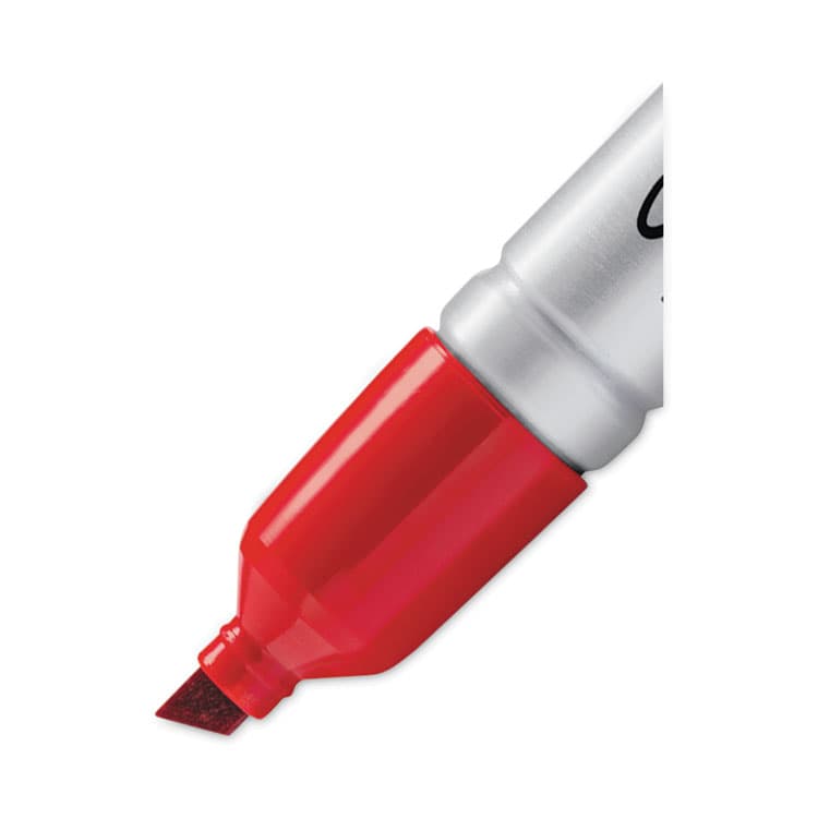 SANFORD King Size Permanent Marker, Broad Chisel Tip, Red, Dozen (SAN15002) thumbnail 2