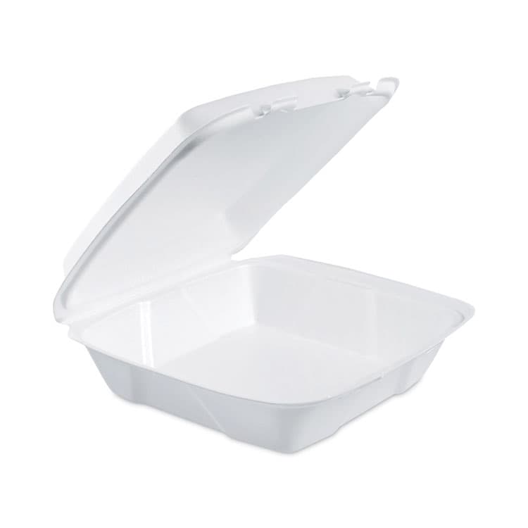 DART Insulated Foam Hinged Lid Containers, 9.01 x 9.4 x 3, White, 100/Pack, 2 Packs/Carton (DCC90HT1)