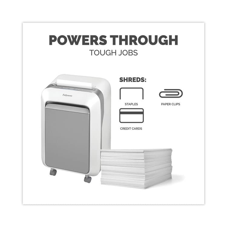 FELLOWES MFG. CO. Powershred LX210 Micro-Cut Shredder, 16 Manual Sheet Capacity, White (FEL5015301) thumbnail 4