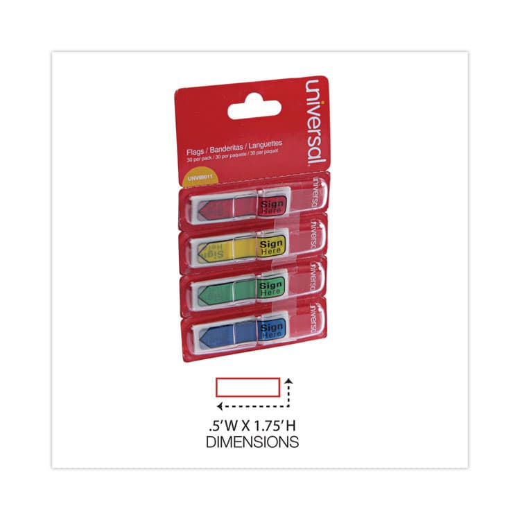 UNIVERSAL OFFICE PRODUCTS Deluxe Message Arrow Flags, "Sign Here", Assorted Colors, 120/Pack (UNV99011) thumbnail 2