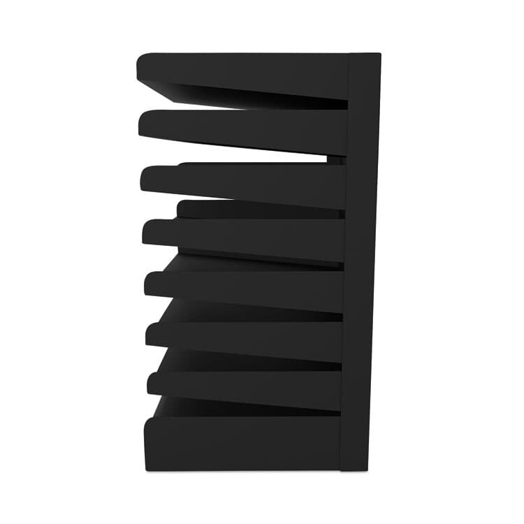 SAFCO PRODUCTS Steel Horizontal-Tray Desktop Sorter, Eight Sections, Letter Size Files, 12" x 9.5" x 17.75", Black (SAF3129BL) thumbnail 4