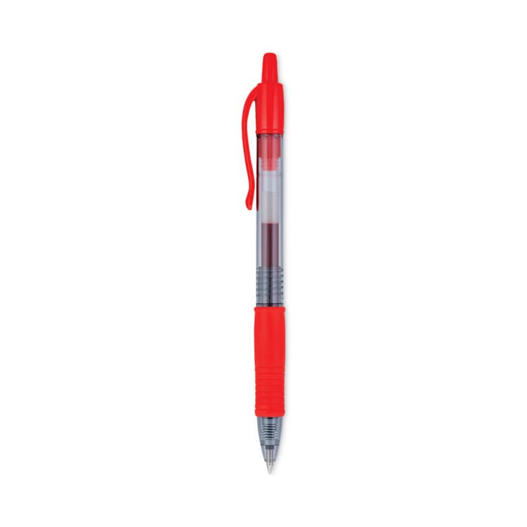 PILOT CORP. OF AMERICA G2 Premium Gel Pen, Retractable, Fine 0.7 mm, Red Ink, Smoke/Red Barrel, Dozen (PIL31022) thumbnail 4