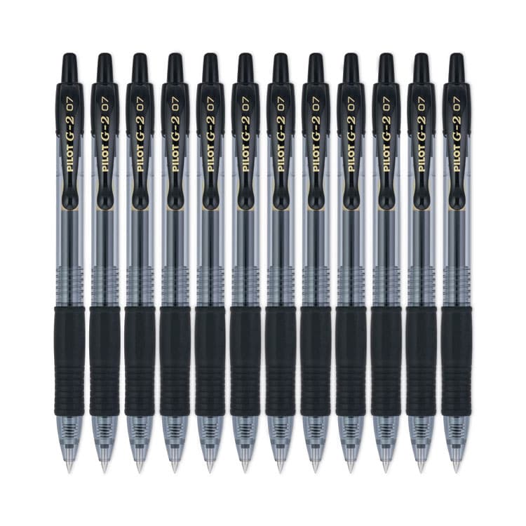 PILOT CORP. OF AMERICA G2 Premium Gel Pen, Retractable, Fine 0.7 mm, Black Ink, Smoke/Black Barrel, Dozen (PIL31020) thumbnail 4