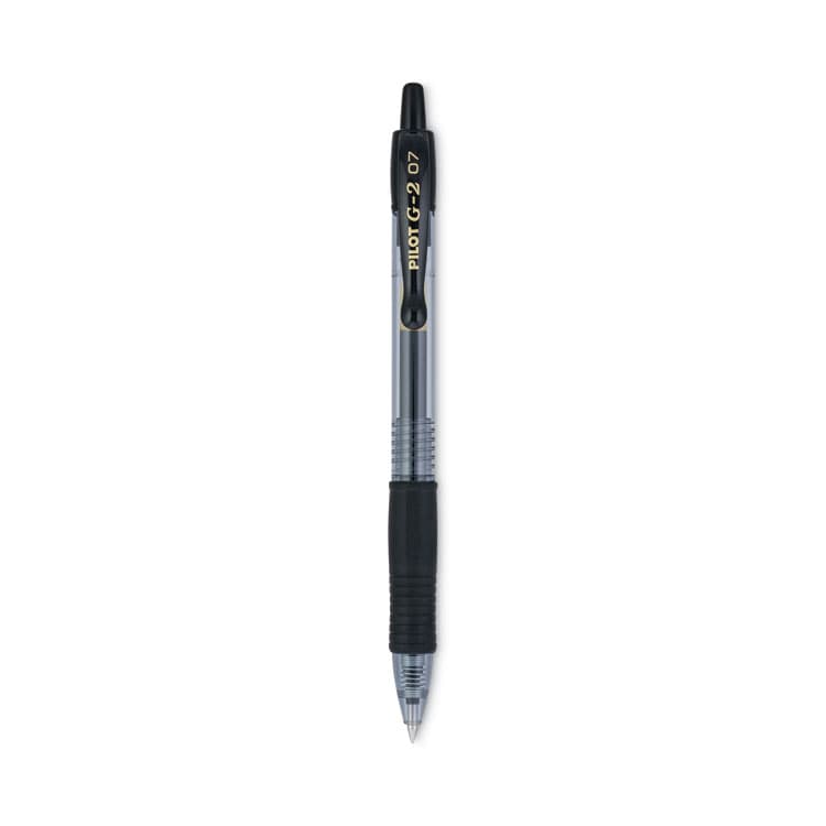 PILOT CORP. OF AMERICA G2 Premium Gel Pen, Retractable, Fine 0.7 mm, Black Ink, Smoke/Black Barrel, Dozen (PIL31020)