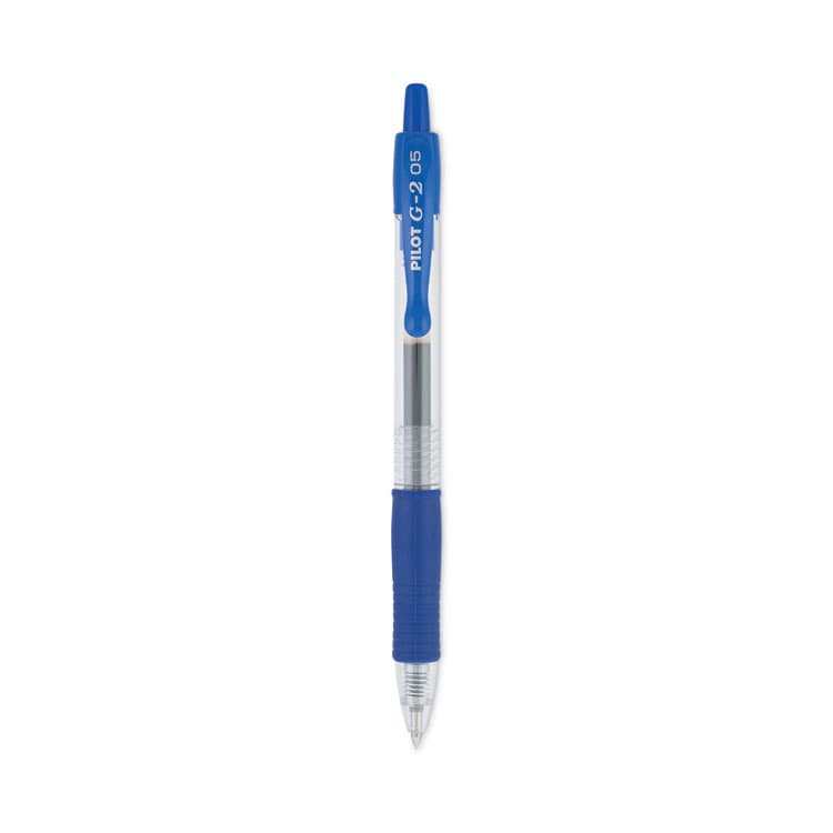 PILOT CORP. OF AMERICA G2 Premium Gel Pen, Retractable, Extra-Fine 0.5 mm, Blue Ink, Smoke/Blue Barrel, Dozen (PIL31003)