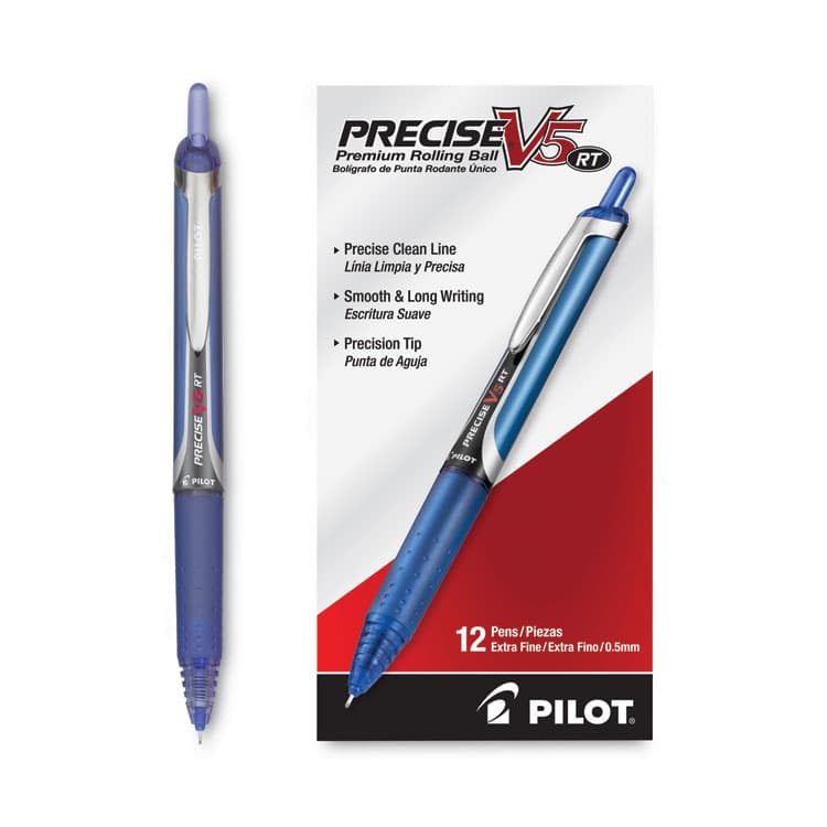 PILOT CORP. OF AMERICA Precise V5RT Rollerball Pen, Retractable, Extra-Fine 0.5 mm, Blue Ink, Blue Barrel (PIL26063) thumbnail 3