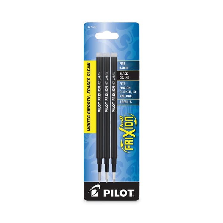 PILOT CORP. OF AMERICA Refill for Pilot FriXion Erasable, FriXion Ball, FriXion Clicker and FriXion LX Gel Ink Pens, Fine Tip, Black Ink, 3/Pack (PIL77330) thumbnail 2