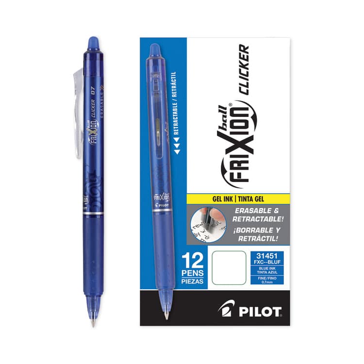 PILOT CORP. OF AMERICA FriXion Clicker Erasable Gel Pen, Retractable, Fine 0.7 mm, Blue Ink, Blue Barrel (PIL31451) thumbnail 3