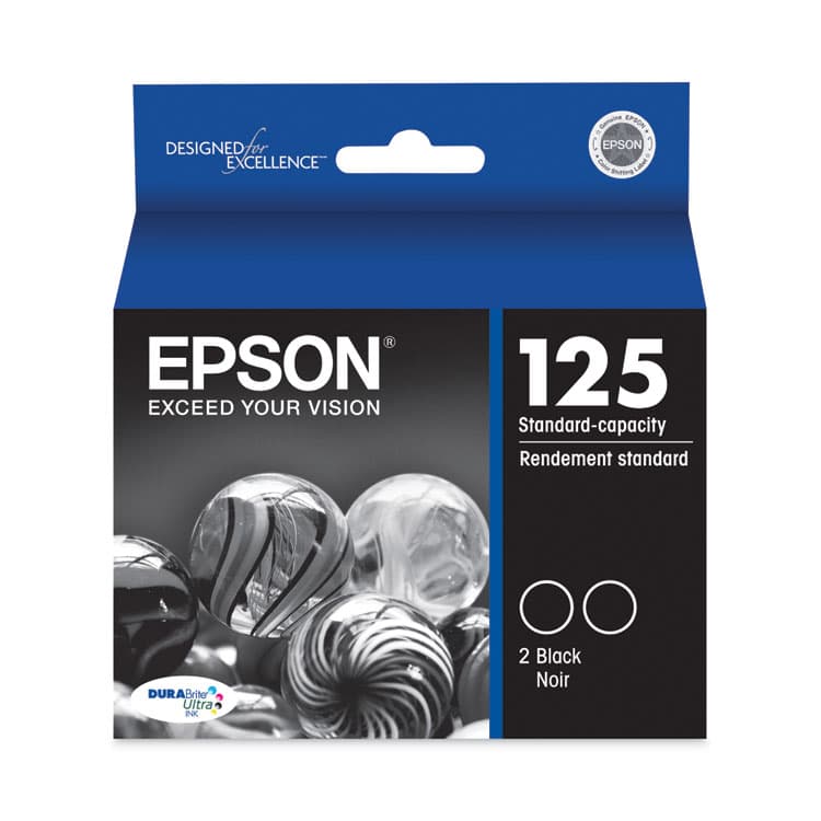 EPSON AMERICA, . T125120D2 (T125) DURABrite Ultra Ink, 175 Page-Yield, Black, 2/Pack (EPST125120D2)