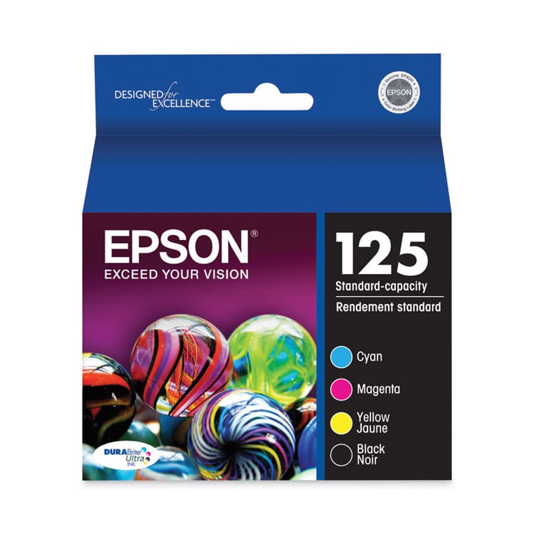 EPSON AMERICA, . T125120BCS (T125) DURABrite Ultra Ink, 945 Page-Yield, Black/Cyan/Magenta/Yellow (EPST125120BCS)
