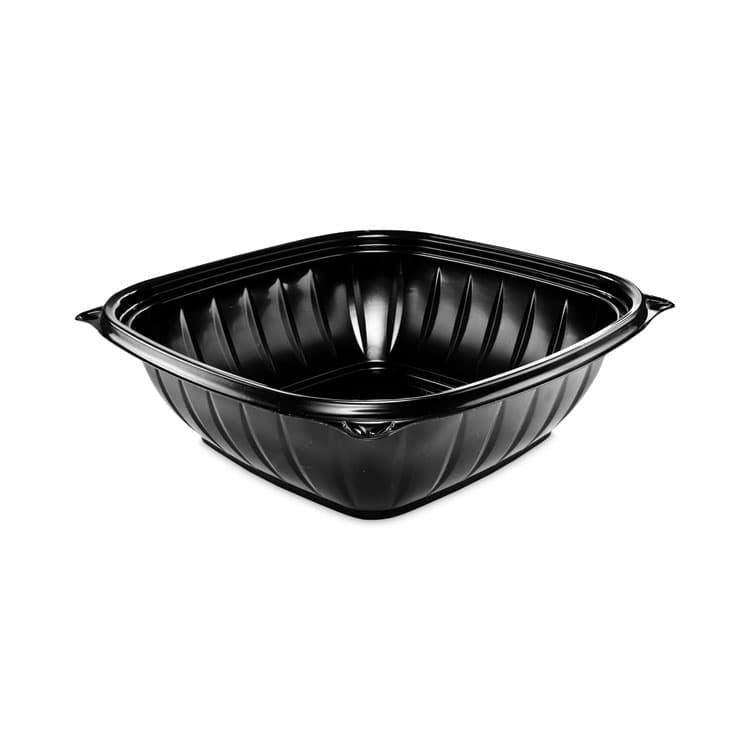 DART PresentaBowls Pro Black Square Bowls, 48 oz, 8.5 x 8.5 x 2.6, Plastic, 63/Bag, 4 Bags/Carton (DCCB48SB)