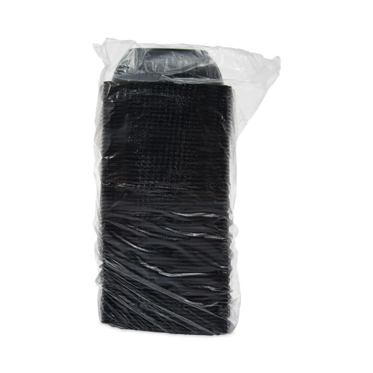 DART PresentaBowls Pro Black Square Bowls, 48 oz, 8.5 x 8.5 x 2.6, Plastic, 63/Bag, 4 Bags/Carton (DCCB48SB) thumbnail 3