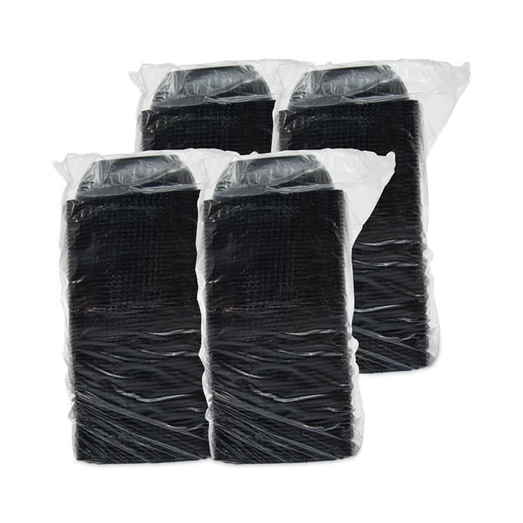 DART PresentaBowls Pro Black Square Bowls, 48 oz, 8.5 x 8.5 x 2.6, Plastic, 63/Bag, 4 Bags/Carton (DCCB48SB) thumbnail 4